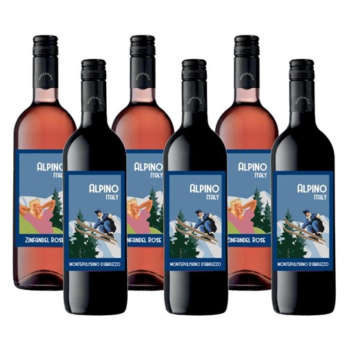 Case of 6 Mixed Alpino Red & Rose Italian Wine